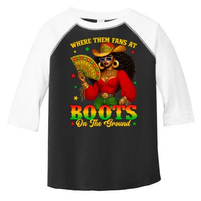 Boots On The Ground Juneteenth Cowgirl Where Them Fans At   Toddler Fine Jersey T-Shirt