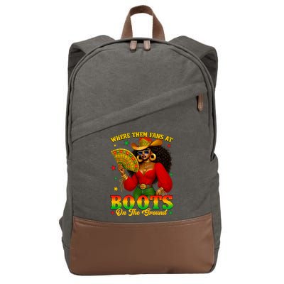 Boots On The Ground Juneteenth Cowgirl Where Them Fans At   Cotton Canvas Backpack