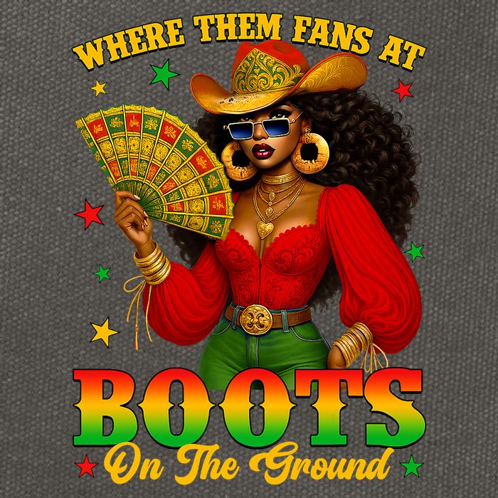 Boots On The Ground Juneteenth Cowgirl Where Them Fans At   Cotton Canvas Backpack
