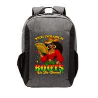 Boots On The Ground Juneteenth Cowgirl Where Them Fans At   Vector Backpack