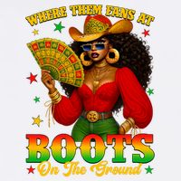Boots On The Ground Juneteenth Cowgirl Where Them Fans At   Garment-Dyed Sweatshirt