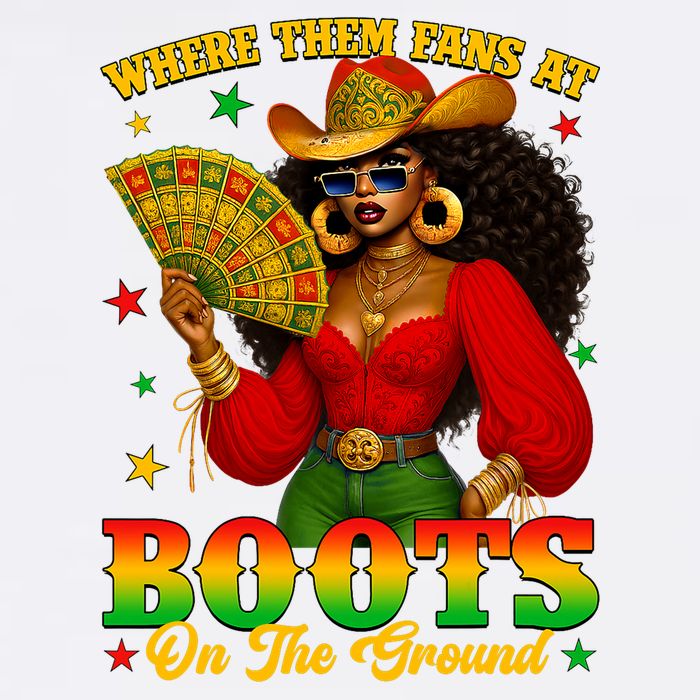 Boots On The Ground Juneteenth Cowgirl Where Them Fans At   Garment-Dyed Sweatshirt
