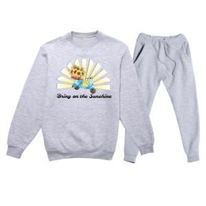 Bring On The Sunshine Graphic Tee Gift Premium Crewneck Sweatsuit Set