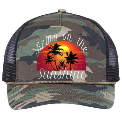 Bring On The Sunshine Summer Casual Funny Outfit Gift Retro Rope Trucker Hat Cap