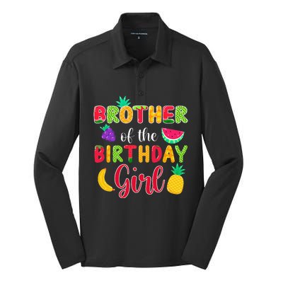 Brother Of The Birthday Fruity Theme Mommy Party Silk Touch Performance Long Sleeve Polo