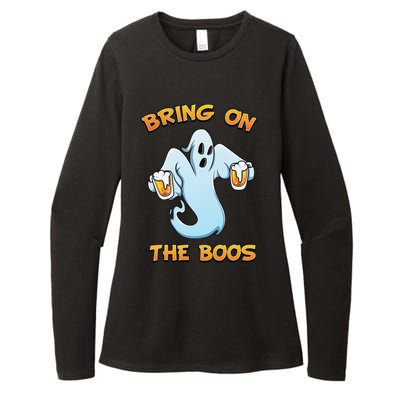 Bring On The Boos Spooky Ghost Beer Halloween Costume Womens CVC Long Sleeve Shirt