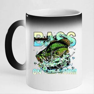 Bass On The Worm 11oz Black Color Changing Mug