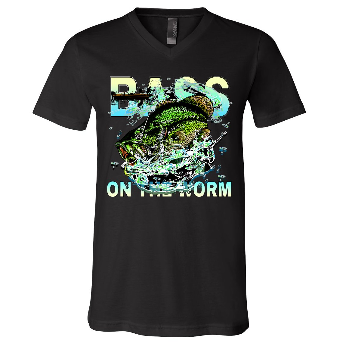 Bass On The Worm V-Neck T-Shirt