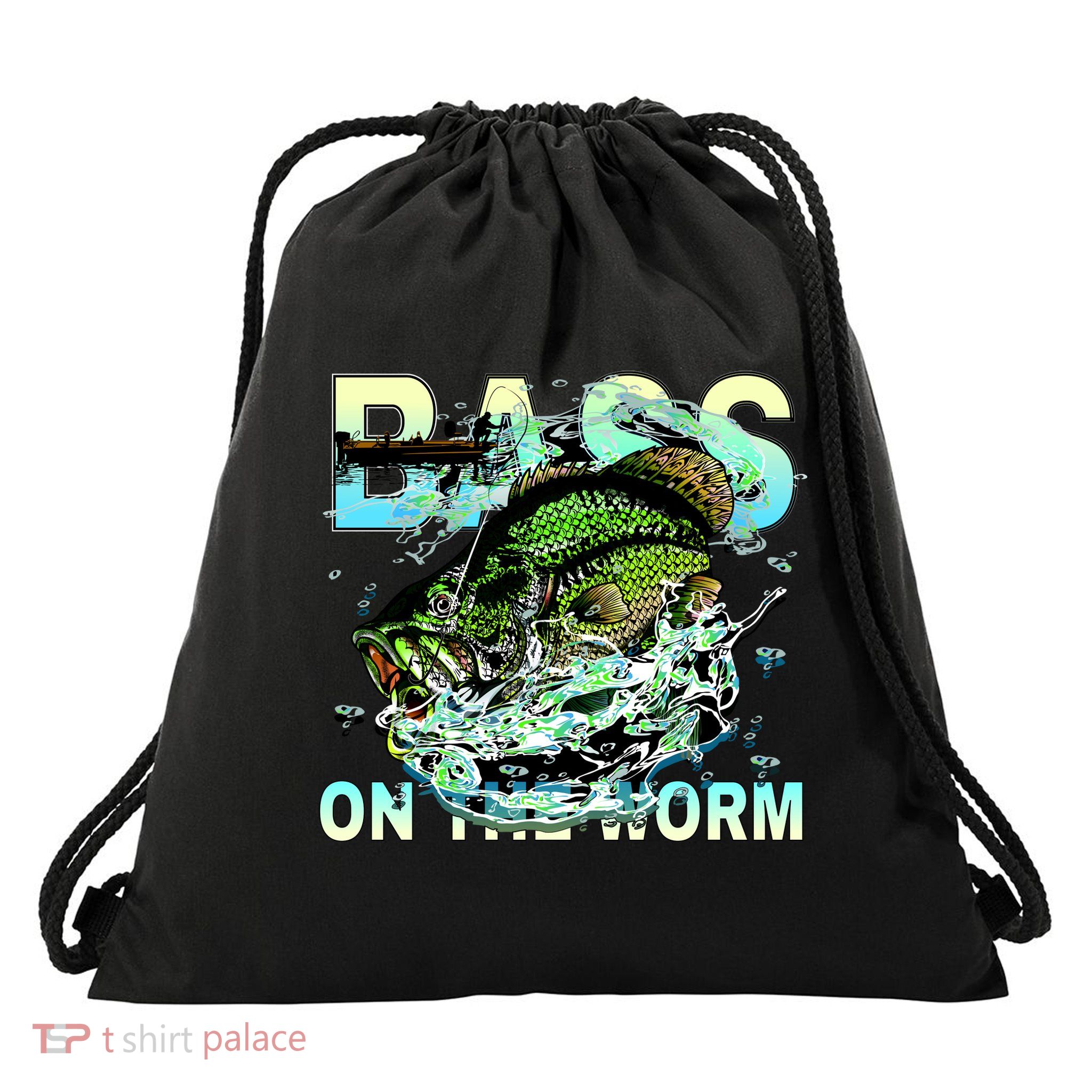 Bass On The Worm Drawstring Bag