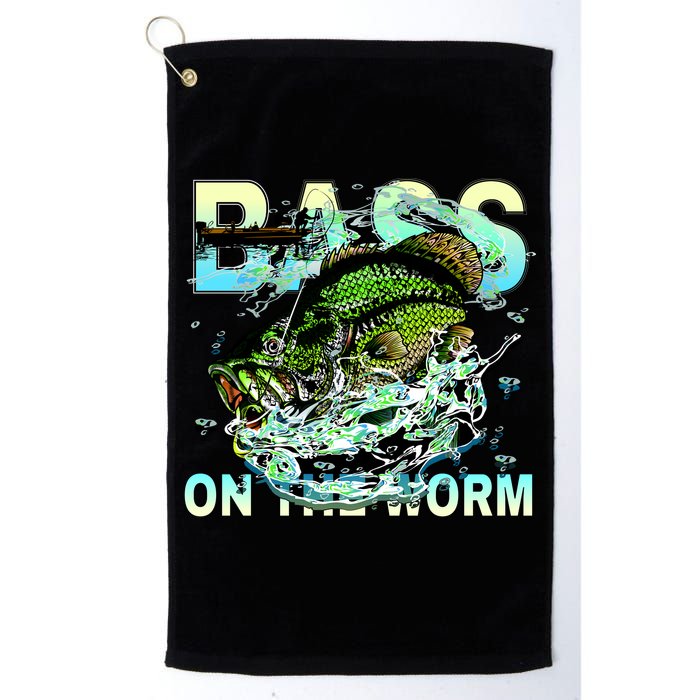 Bass On The Worm Golf Towel