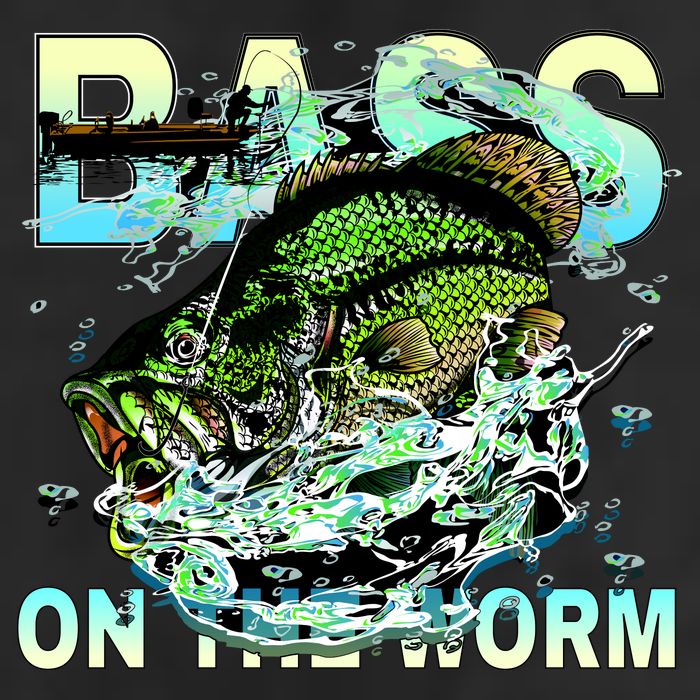 Bass On The Worm Golf Towel
