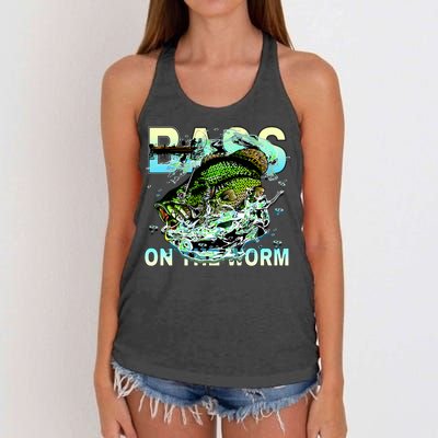 Bass On The Worm Women's Knotted Racerback Tank