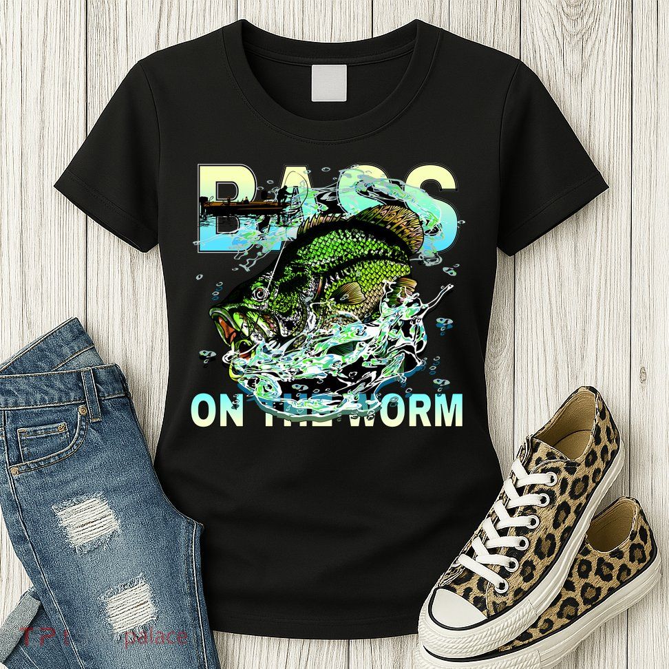 Bass On The Worm Womens T-Shirt