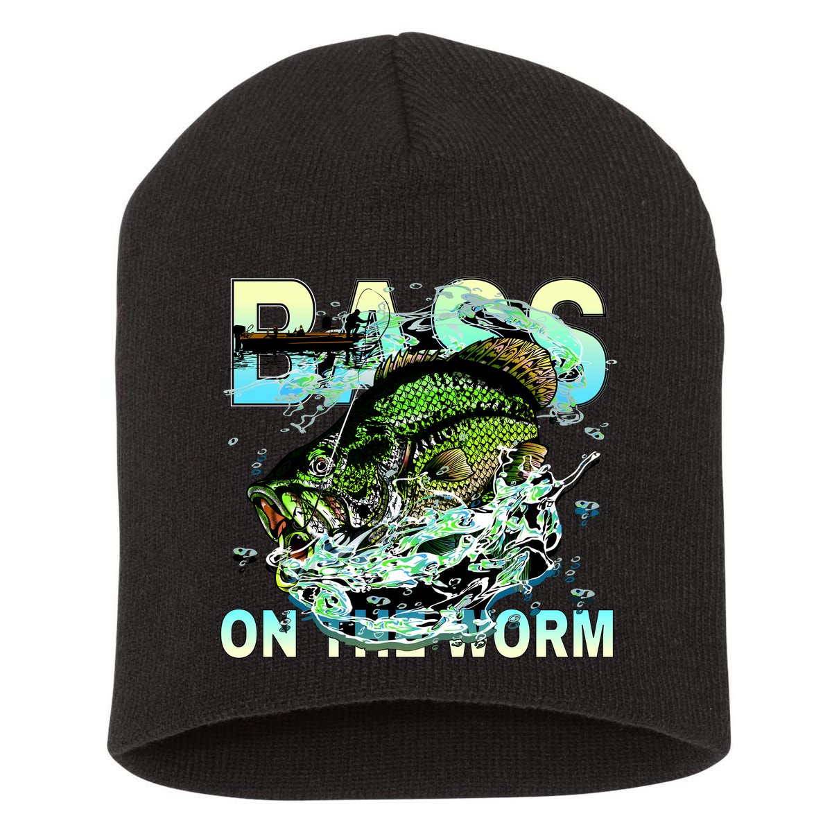 Bass On The Worm Short Acrylic Beanie