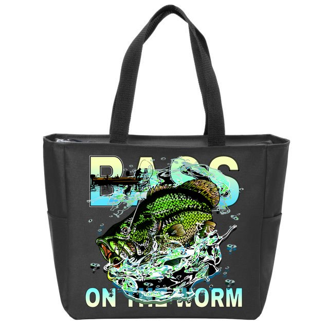 Bass On The Worm Zip Tote Bag