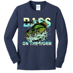 Bass On The Worm Kids Long Sleeve Shirt