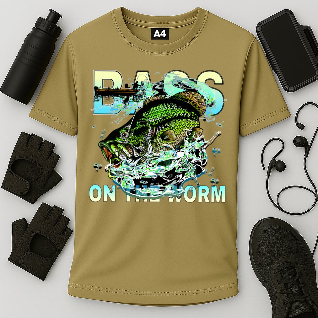 Bass On The Worm Performance Shirt