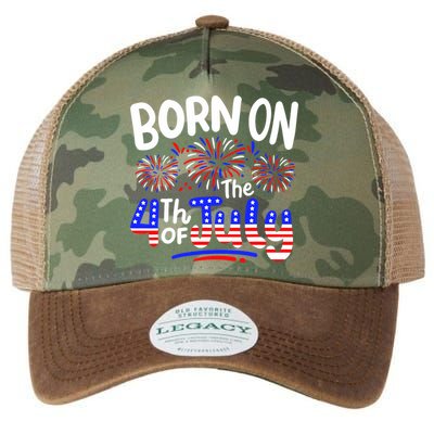 Born On The 4th Of July Birthday Party Usa Legacy Tie Dye Trucker Hat