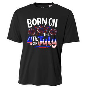 Born On The 4th Of July Birthday Party Usa Cooling Performance Crew T-Shirt