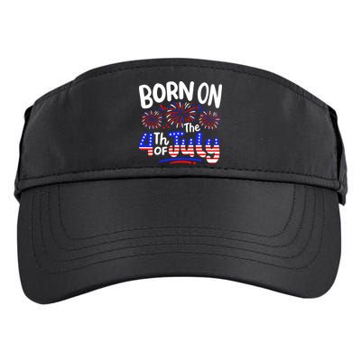 Born On The 4th Of July Birthday Party Usa Adult Drive Performance Visor