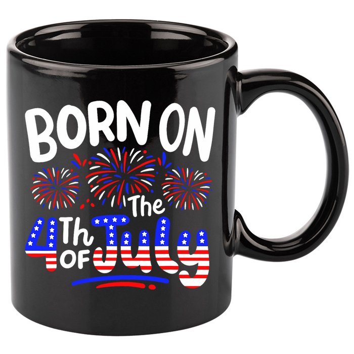 Born On The 4th Of July Birthday Party Usa 11oz C Handle Ceramic Mug