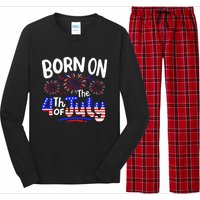 Born On The 4th Of July Birthday Party Usa Long Sleeve Pajama Set