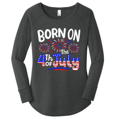 Born On The 4th Of July Birthday Party Usa Women's Perfect Tri Tunic Long Sleeve Shirt