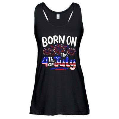 Born On The 4th Of July Birthday Party Usa Ladies Essential Flowy Tank