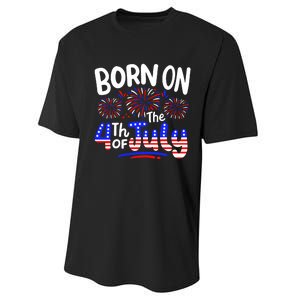 Born On The 4th Of July Birthday Party Usa Performance Sprint T-Shirt