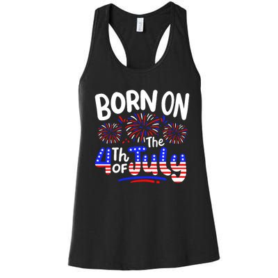 Born On The 4th Of July Birthday Party Usa Women's Racerback Tank