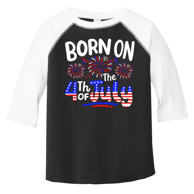 Born On The 4th Of July Birthday Party Usa Toddler Fine Jersey T-Shirt