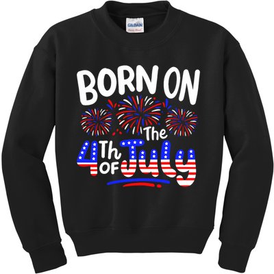 Born On The 4th Of July Birthday Party Usa Kids Sweatshirt