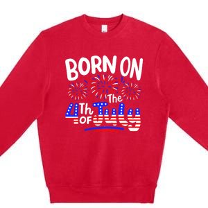 Born On The 4th Of July Birthday Party Usa Premium Crewneck Sweatshirt