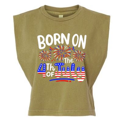 Born On The 4th Of July Birthday Party Usa Garment-Dyed Women's Muscle Tee