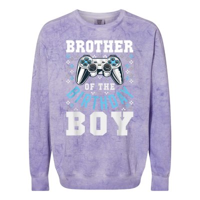 Brother Of The Birthday Boy Matching Video Gamer Birthday Colorblast Crewneck Sweatshirt