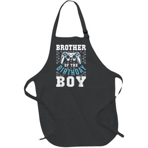 Brother Of The Birthday Boy Matching Video Gamer Birthday Full-Length Apron With Pockets