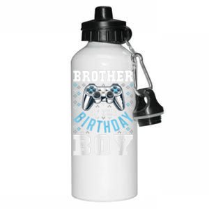 Brother Of The Birthday Boy Matching Video Gamer Birthday Aluminum Water Bottle