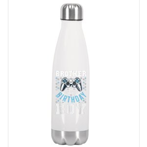 Brother Of The Birthday Boy Matching Video Gamer Birthday Stainless Steel Insulated Water Bottle