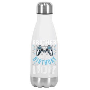 Brother Of The Birthday Boy Matching Video Gamer Birthday Stainless Steel Insulated Water Bottle