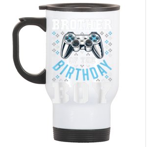 Brother Of The Birthday Boy Matching Video Gamer Birthday Stainless Steel Travel Mug