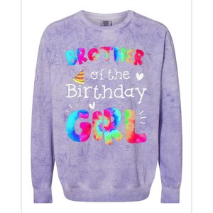 Brother of the Birthday Tie Dye Family Matching Party Colorblast Crewneck Sweatshirt