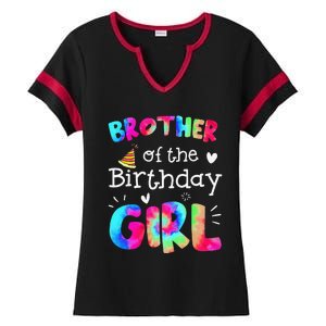 Brother of the Birthday Tie Dye Family Matching Party Ladies Halftime Notch Neck Tee