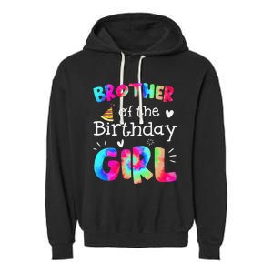 Brother of the Birthday Tie Dye Family Matching Party Garment-Dyed Fleece Hoodie