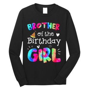 Brother of the Birthday Tie Dye Family Matching Party Long Sleeve Shirt