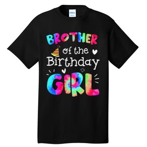 Brother of the Birthday Tie Dye Family Matching Party Tall T-Shirt