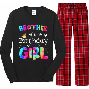 Brother of the Birthday Tie Dye Family Matching Party Long Sleeve Pajama Set