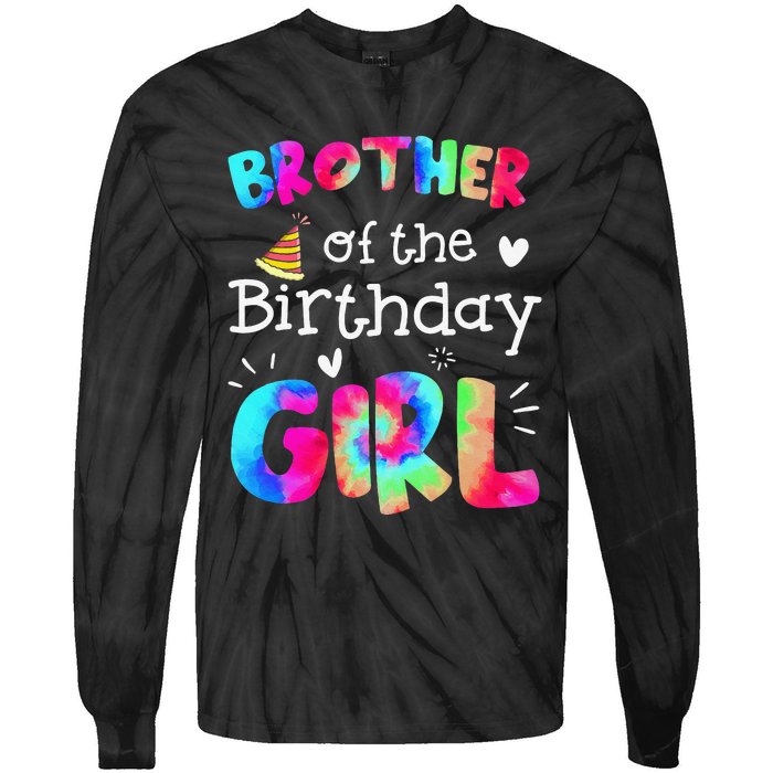 Brother of the Birthday Tie Dye Family Matching Party Tie-Dye Long Sleeve Shirt