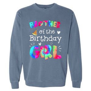 Brother of the Birthday Tie Dye Family Matching Party Garment-Dyed Sweatshirt