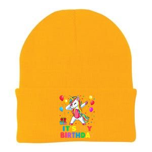 Brother of The Birthday Girl Unicorn Dabbing Party  Knit Cap Winter Beanie