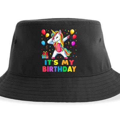 Brother of The Birthday Girl Unicorn Dabbing Party  Sustainable Bucket Hat